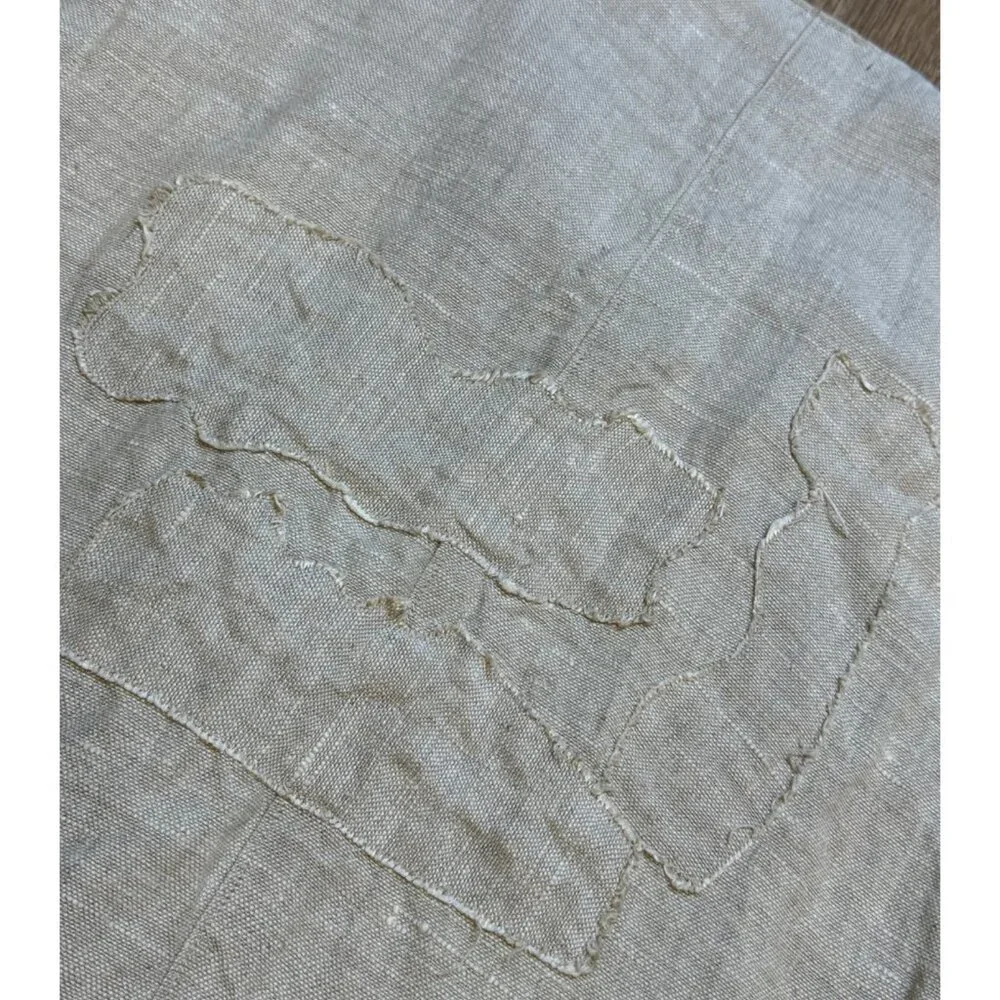 Vintage Tamiko Linen Overcoat Tunic Jacket Stitching Detail Minimilist Lagenlook